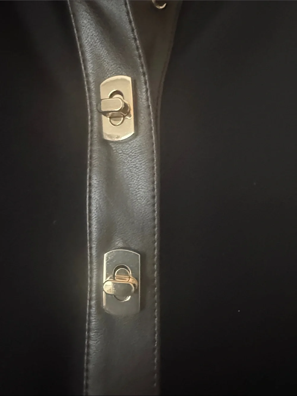 Black Polo-Style Women's Dress with Contrast Leather Collar